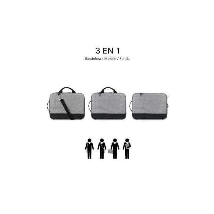 Subblim SUB-LS-2AS0001 Maletín Funda Advance para Portátil 14" Gris con Organizador Accesorios, Asas y Protección Antigolpes 3 Subblim SUB-LS-2AS0001 Maletín Funda Advance para Portátil 14" Gris con Organizador Accesorios, Asas y Protección Antigolpes 3
