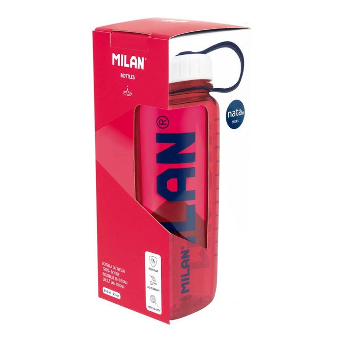Milan Botella portaliquidos nata 624 Tritan Rosa 650 ml Libre de BPA Hermética Resistente 1
