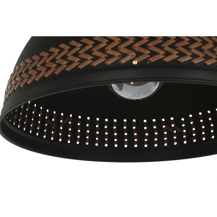 DKD Home Decor Lámpara Techo Moderno Negro Crema Metal Metal Plafón E27 50W 220V 39 x 22 x 39 cm (2 Unidades) 2