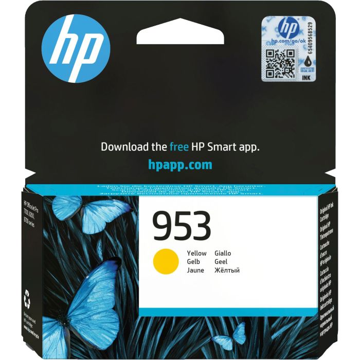 HP Nº 953 Cartucho de Tinta Original Amarillo 10 ml Compatible con Impresoras OfficeJet Pro 8710, 8720, 8730, 8740