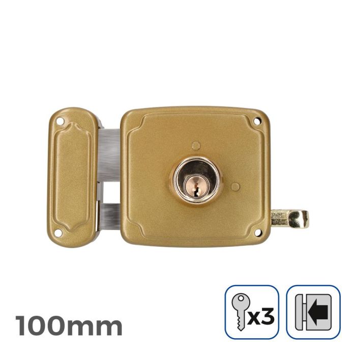 Edm Cerradura izquierda 100mm, acero, 3 llaves incluidas 0 Edm Cerradura izquierda 100mm, acero, 3 llaves incluidas 0