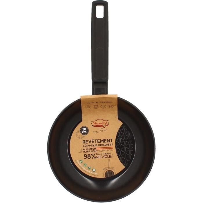 Sartén - MENASTYL - 6020635 - Aluminio forjado - 20 cm - Negro - Apto para todo tipo de fuegos, incluida inducción 1 Sartén - MENASTYL - 6020635 - Aluminio forjado - 20 cm - Negro - Apto para todo tipo de fuegos, incluida inducción 1