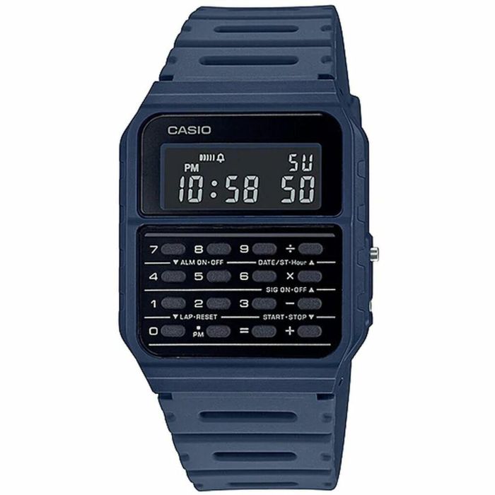 Reloj Unisex Casio CALCULATOR Azul Negro (Ø 35 mm)
