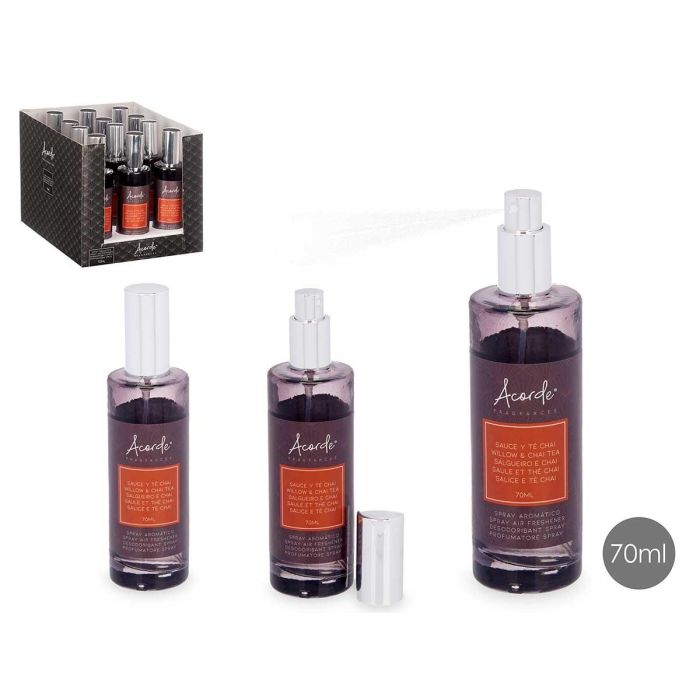 Aroma Hogar Acorde 70 ml - Fragancia Sauce y Té Chai, 4.5x16x4.5 cm (12 Unidades) Aroma Hogar Acorde 70 ml - Fragancia Sauce y Té Chai, 4.5x16x4.5 cm (12 Unidades)
