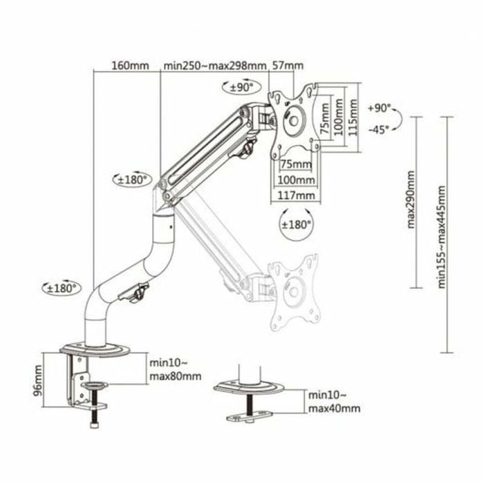 Soporte TV Aisens DT32TSR-139 17" 32" 8 kg 2