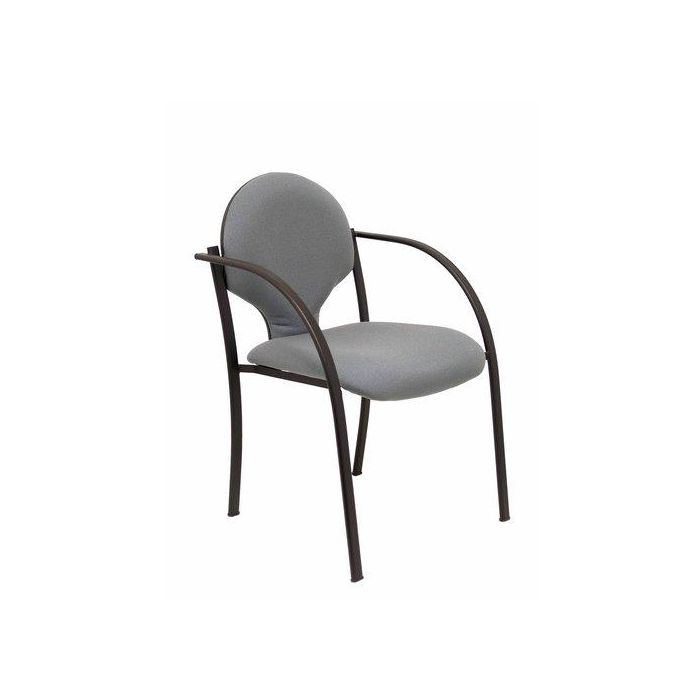 Silla Piqueras Y Crespo Hellin Confidente Ergonomica Con Brazos Fijos Apilable Estructura Negra Asiento Y Respaldo Tapizados Bali Gris Pack De 2 2 unidades