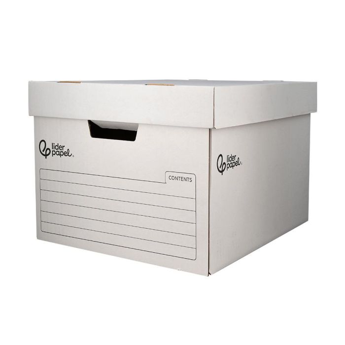 Cajon Contenedor Liderpapel Carton Automatico Para 3 Cajasarchivo Def. Folio - 4 Archivadores A-Z 387x333x260 mm 5 unidades 1