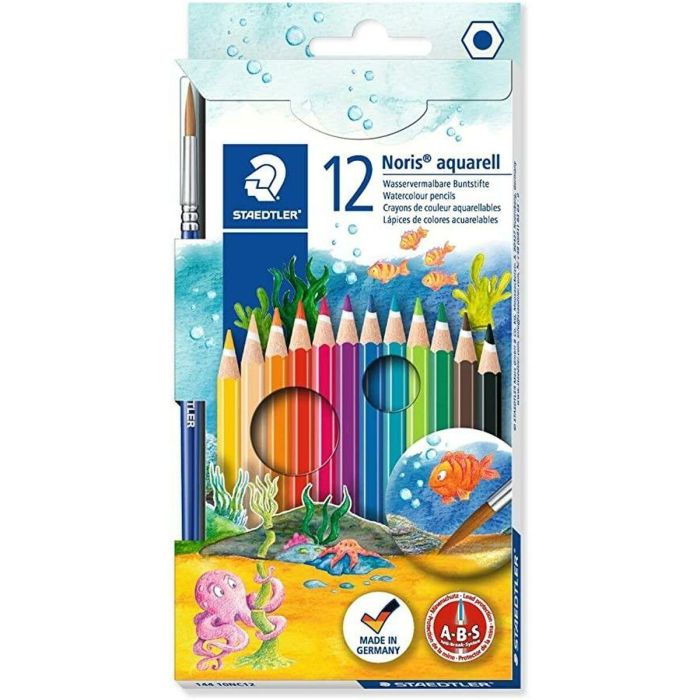 Lápices de Colores Acuarelables Staedtler Noris 12 Piezas Multicolor (10 Unidades) 1