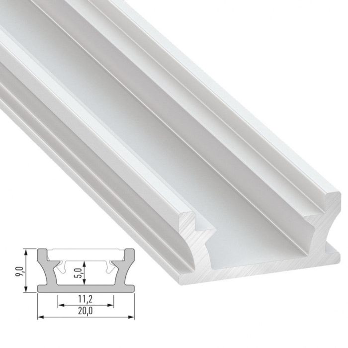 Perfíl Aluminio Tipo TERRA 2,02M - Anodizado Plata Perfíl Aluminio Tipo TERRA 2,02M - Anodizado Plata