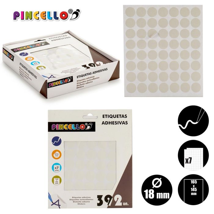 Etiquetas Adhesivas Diam 18Mm 7 Pag Pincello (120 Unidades) 3 Etiquetas Adhesivas Diam 18Mm 7 Pag Pincello (120 Unidades) 3