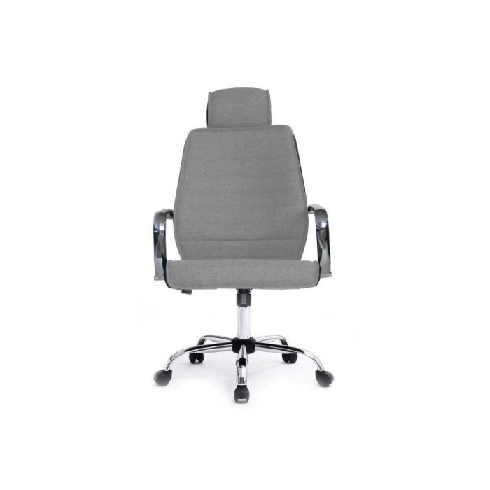 EQUIP SILLA DE OFICINA RESPALDO ALTO CON REPOSACABEZAS COLOR GRIS DISEÑO ERGONOMICO