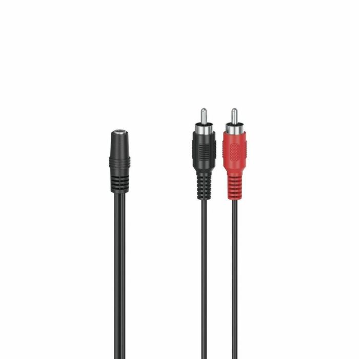 Cable Audio Jack a 2 RCA Hama 00205186 Negro 10 cm
