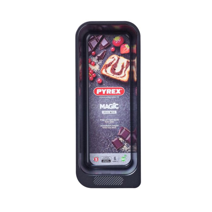 Molde para Horno Pyrex Magic Rectangular Negro Ø 26 cm (6 Unidades) 2