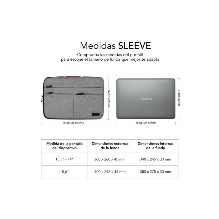 SUBBLIM Maletin Air Padding 360 Sleeve 13,3-14" Light Grey 6 SUBBLIM Maletin Air Padding 360 Sleeve 13,3-14" Light Grey 6