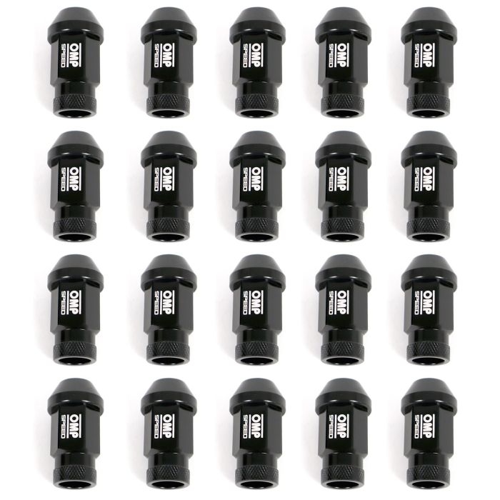Omp Speed Juego De 20 Tuercas De Aluminio M14x1.25 Llave De 19 Largo 40 mm Color Negro De Aluminio 7075 OMPS09941401 1 Omp Speed Juego De 20 Tuercas De Aluminio M14x1.25 Llave De 19 Largo 40 mm Color Negro De Aluminio 7075 OMPS09941401 1