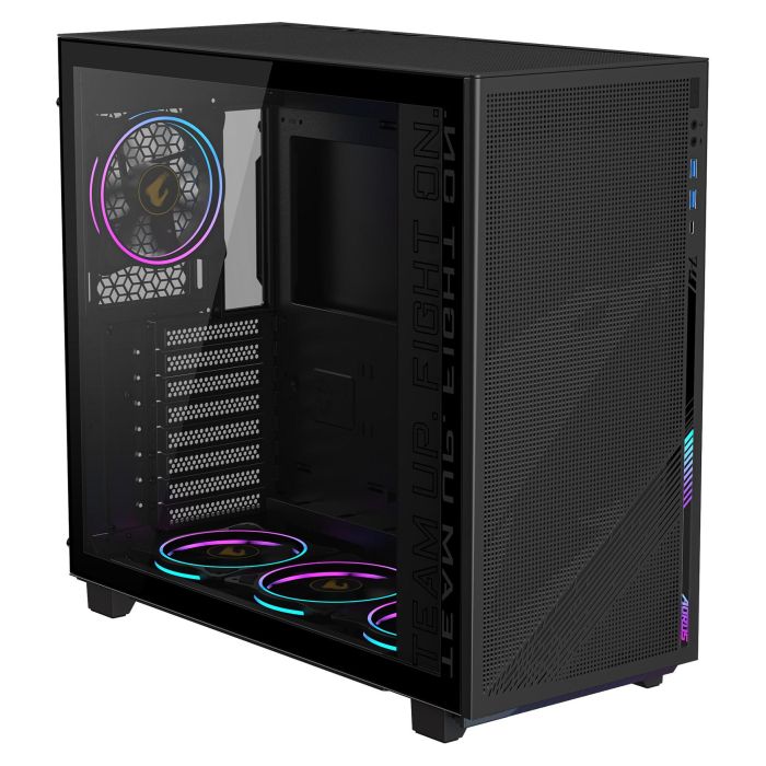 Gigabyte Aorus C400 Glass Midi Tower ATX Negro con Panel de Vidrio Templado, 3 Ventiladores ARGB Incluidos, USB 3.2 Tipo C, 28300-AC400-2CKR 2
