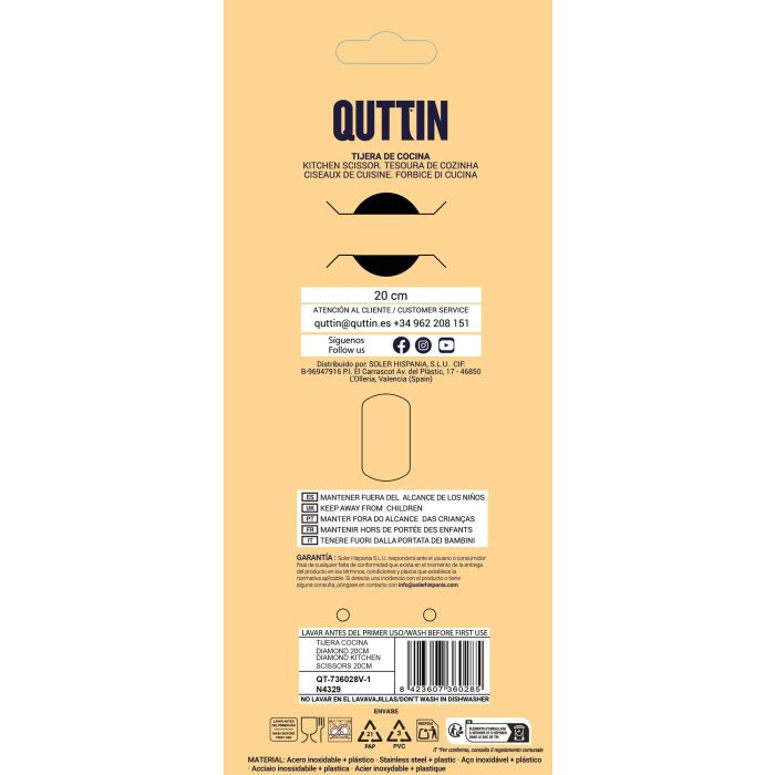 Tijera de cocina Diamond Quttin (16 Unidades) 3 Tijera de cocina Diamond Quttin (16 Unidades) 3