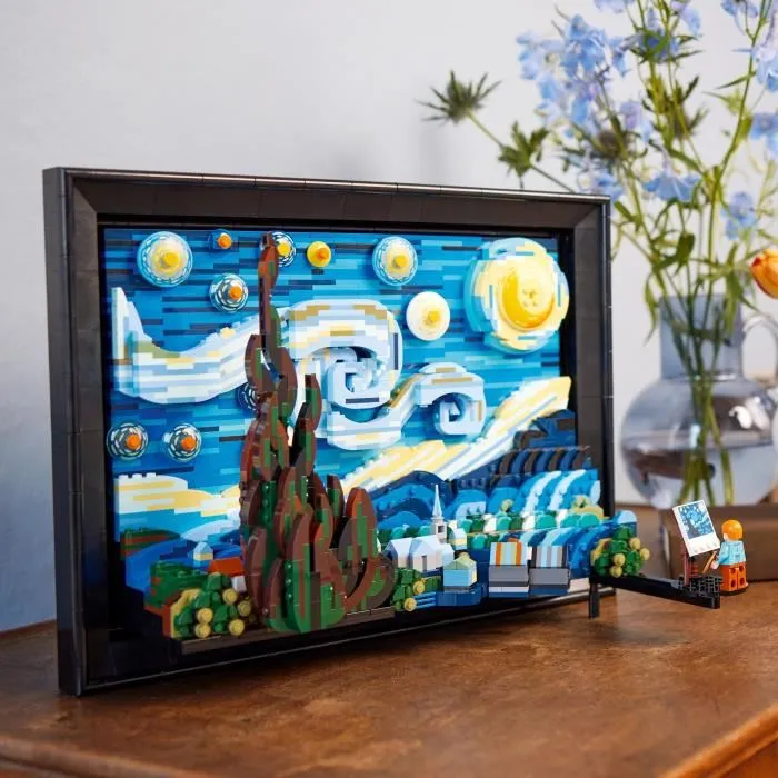 Lego Ideas 21333 Vincent Van Gogh - Lienzo de la Noche Estrellada Lámina Artística 3D - 2316 Piezas 2