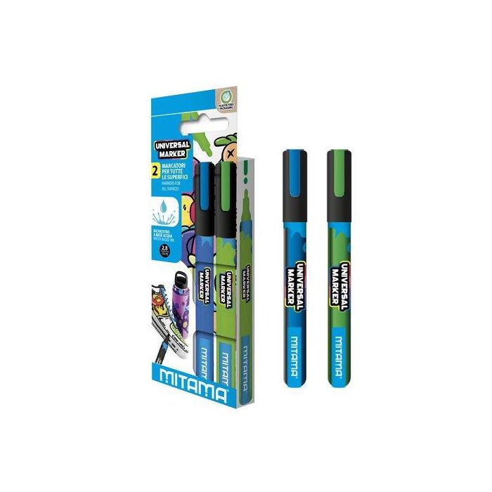 Rotulador Acrilico Mitama 2.5Mm Azuly Verde Pack De 2