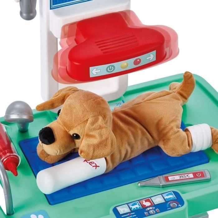 Ecoiffier 1908 Centro veterinario con mesa de exploración, bañera, ducha, escáner y peluche para niños +18 meses 2