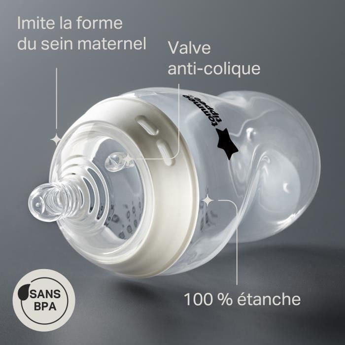 Tommee Tippee - Pack de 6 biberones Closer to Nature - Tetina con válvula anticólicos - 260ml - Fluorescente multicolor 4 Tommee Tippee - Pack de 6 biberones Closer to Nature - Tetina con válvula anticólicos - 260ml - Fluorescente multicolor 4
