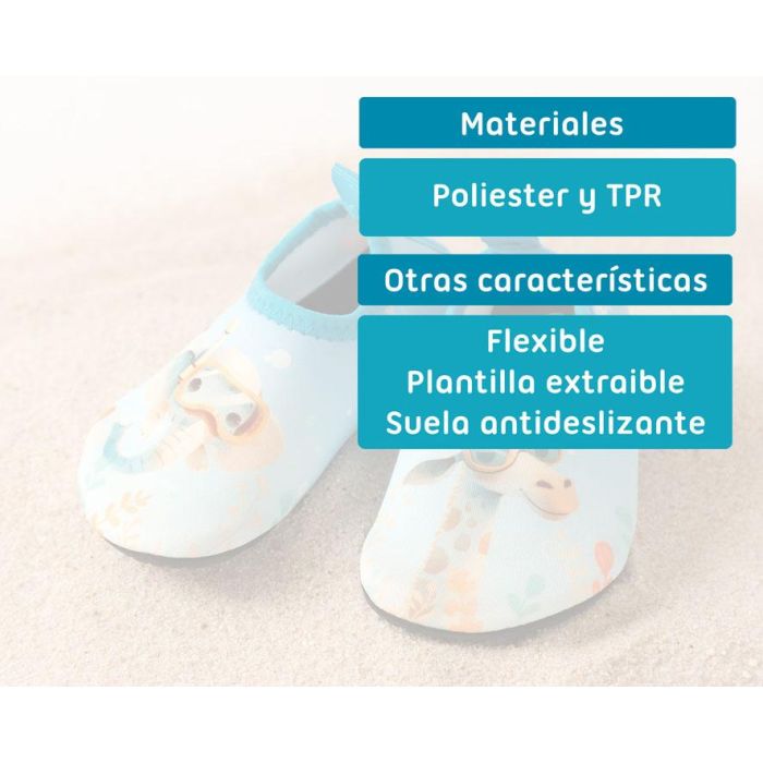 Kiokids Escarpines o Zapatos de Agua Antideslizantes para Bebé y Niño, Suela Flexible para Piscina y Playa, Colección Ocean Dreams con Plantilla Extraíble - Talla 28
