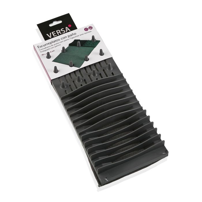 Escurreplatos Gris Con Paño Versa 4X16CM (2 Unidades) 3 Escurreplatos Gris Con Paño Versa 4X16CM (2 Unidades) 3