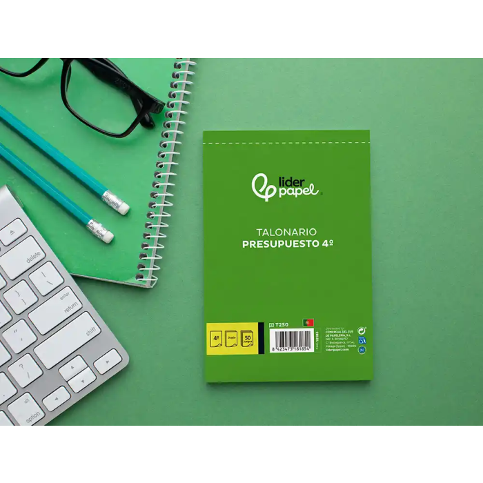 Liderpapel T230 Talonario Presupuesto Cuarto Original y Copia 144 x 210 mm 6
