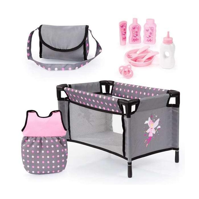 Reig Set de Cuidados para Muñeca Bebé, Juego de 11 Piezas Accesorios Rosa/Gris para Fomentar el Juego de Rol en Niños de 3+ Años 1