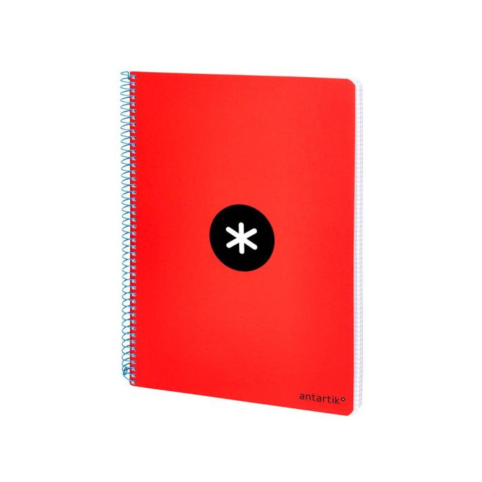 Cuaderno Espiral Liderpapel A5 Antartik Tapa Dura 80H 100 gr Cuadro 5 mm Con Margen Color Rojo 3