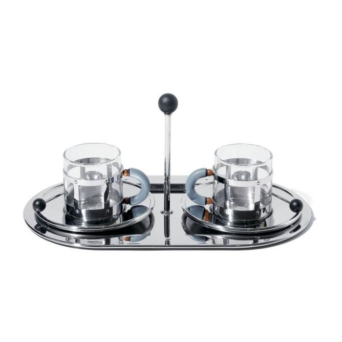 Alessi Bandeja para servir té en acero inoxidable 18/10 diseñada por Michael Graves 1 Alessi Bandeja para servir té en acero inoxidable 18/10 diseñada por Michael Graves 1