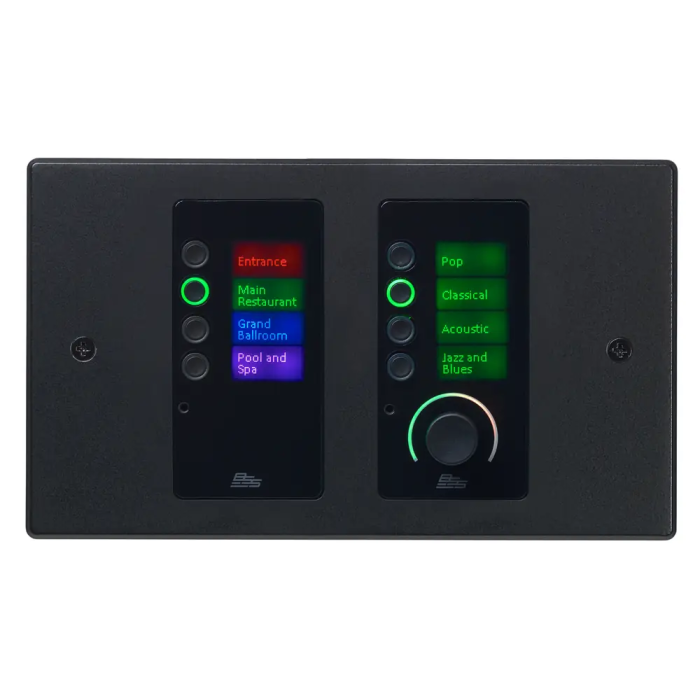 BSS EC-8BV Controlador de pared Ethernet con 8 botones y control de volumen, HiQnet, PoE, LCD programable, Negro/Blanco 2