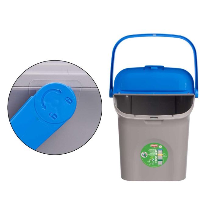 Cubo Basura 28L Apilable Ecoway Azul Stefanplast 38X41CM (6 Unidades) 3 Cubo Basura 28L Apilable Ecoway Azul Stefanplast 38X41CM (6 Unidades) 3
