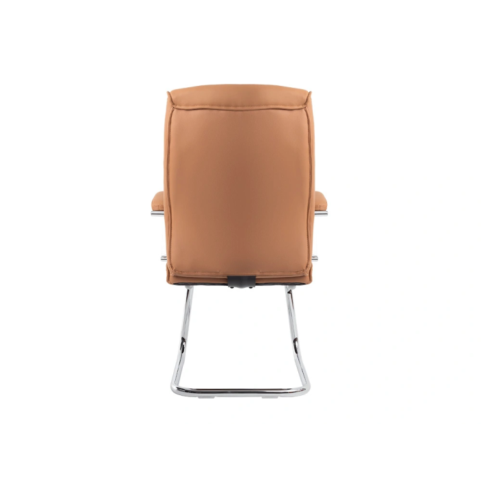 Q-connect Silla de Escritorio Modelo Ena Simil Piel Base Metálica Crema [530x800x520 mm] 5