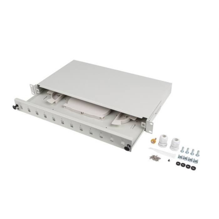 Lanberg FOP1-12SS-LDS Panel de Conexión tipo-D para Bastidor - Acero y ABS - Gris - Accesorio de red Lanberg para racks