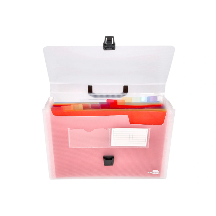 Liderpapel Carpeta Clasificador Fuelle 45134 Polipropileno A4 Transparente Spectrafile 13 Departamentos 5