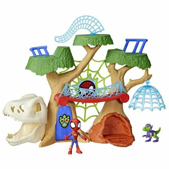 Hasbro SPI1721286199707 Base Forestal Spidey y sus amigos con Dino-Webs, figuras de superhéroes y accesorios, +3 años 1