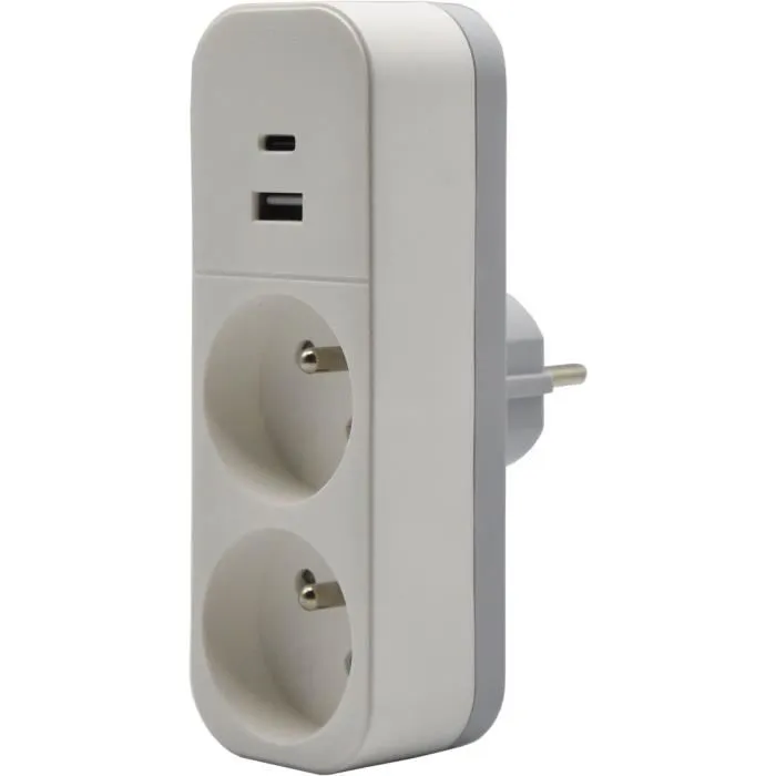 Quarx QUA4004282472414 Biplite - 2P 16A - Con USB-A y USB-C, Compatible con NF 1