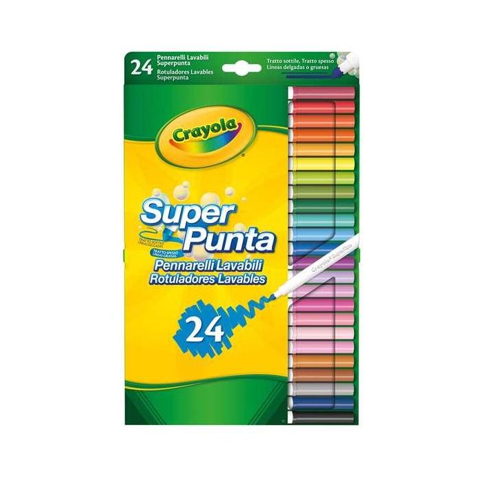 Crayola Rotuladores Punta Lavables 24 Unidades Multicolor 0 Crayola Rotuladores Punta Lavables 24 Unidades Multicolor 0