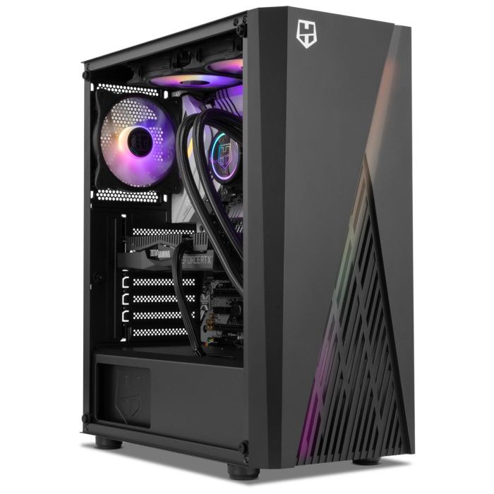Nox Caja Ordenador Gaming Hummer Frost, Semitorre con LED ARGB Rainbow, Ventana Cristal Templado, Compatible con Gráficas Grandes 9