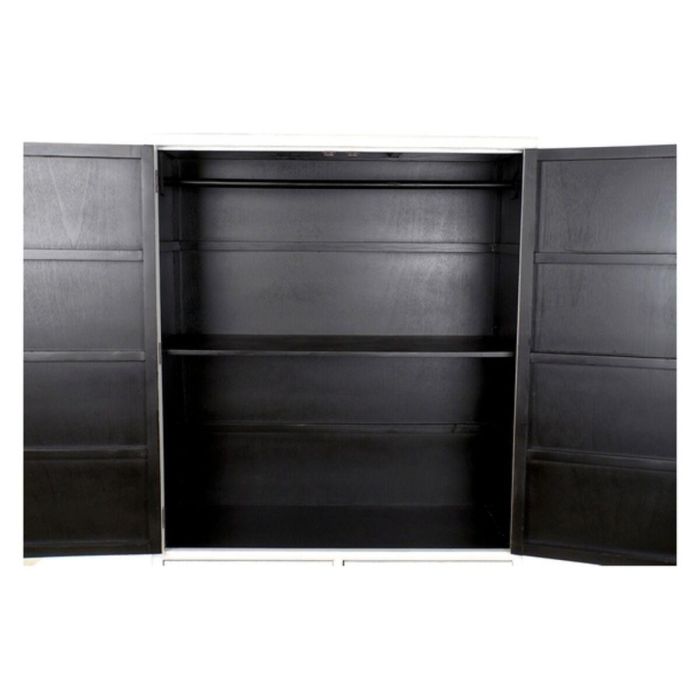 DKD Home Decor Armario Oriental Kamakura Blanco Dorado 120 x 50 x 175 cm Álamo Metal