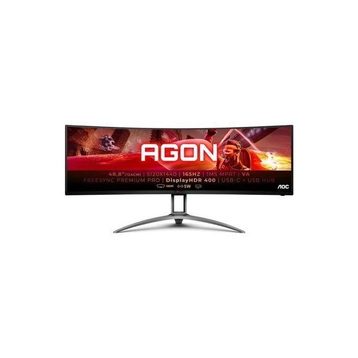 AOC Agon AG493UCX2 Monitor Gaming Ultrapanorámico Curvo 48.8" Dual QHD 1ms 165Hz VA