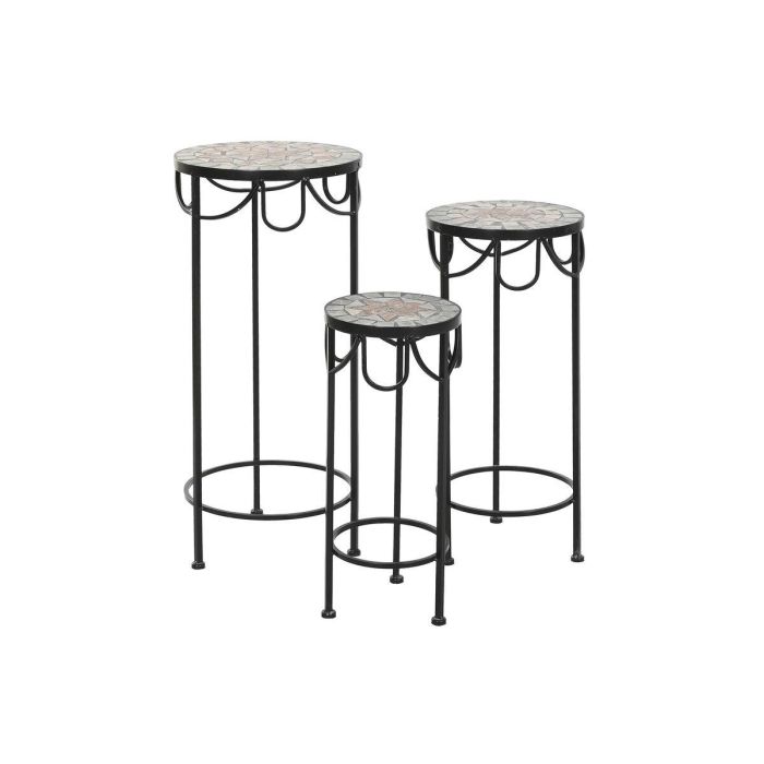 Mesita Auxiliar Terraza Y Jardin DKD Home Decor Multicolor Negro 30 x 69 x 30 cm Set de 3 1 Mesita Auxiliar Terraza Y Jardin DKD Home Decor Multicolor Negro 30 x 69 x 30 cm Set de 3 1