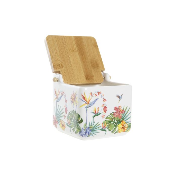 DKD Home Decor Salero Tropical Multicolor de Dolomite y Bambú, 750ml, Apto Microondas y Lavavajillas (4 Unidades) 2 DKD Home Decor Salero Tropical Multicolor de Dolomite y Bambú, 750ml, Apto Microondas y Lavavajillas (4 Unidades) 2