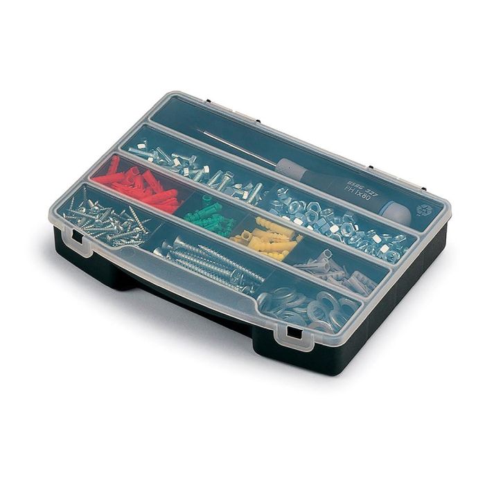 Terry Organizador de compartimentos con tapa, 10 divisiones fijas, 24.5 x 18 x 4 cm, Negro 0 Terry Organizador de compartimentos con tapa, 10 divisiones fijas, 24.5 x 18 x 4 cm, Negro 0