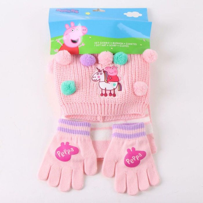 Gorro, Bufanda y Guantes Peppa Pig Rosa 3 Piezas 3 Gorro, Bufanda y Guantes Peppa Pig Rosa 3 Piezas 3