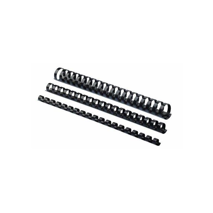 Canutillo Plastico Fellowes 21 Anillas Paso Us Negro 28 Mm Caja De 50