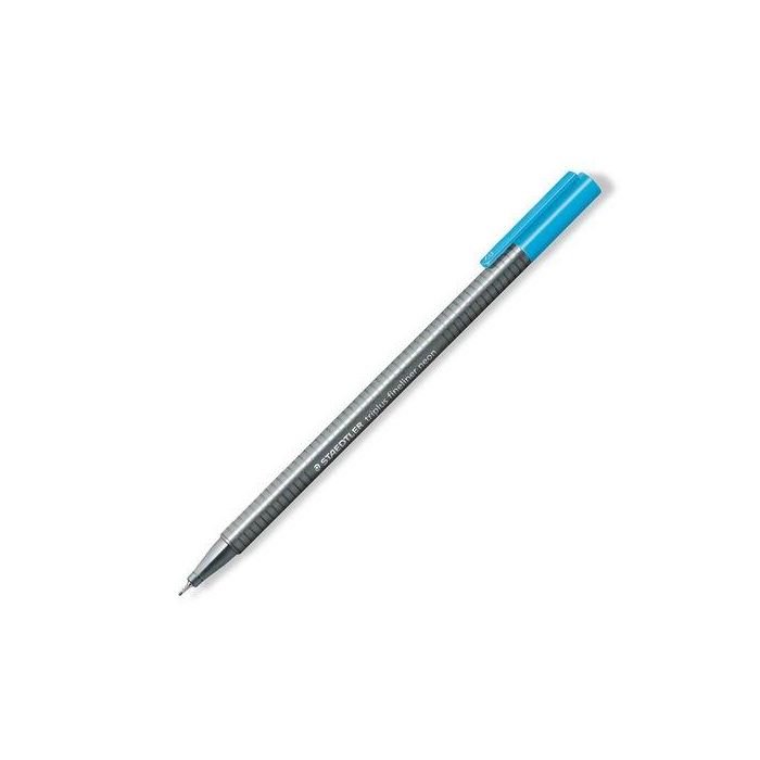 Rotulador Fibra Staedtler 334 Triplus Fineliner Azul Neon (Set de 10)