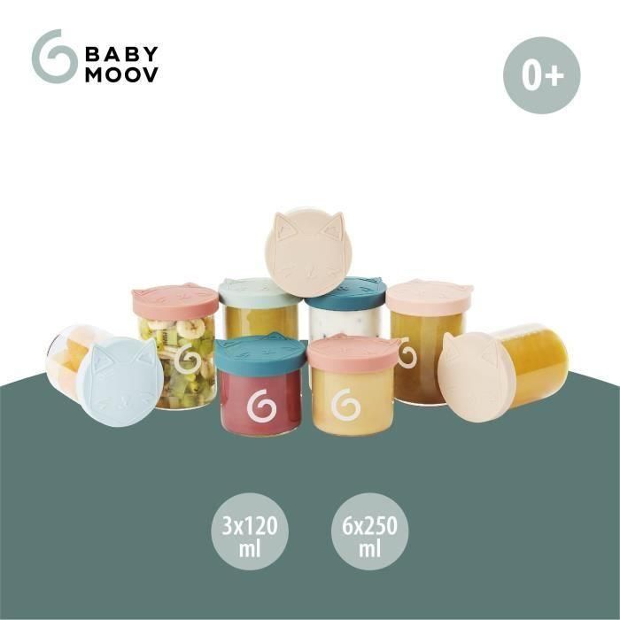 Babymoov Isy Bowls 9 macetas de conservación de vidrio de borosilicato graduado - 6x250ml + 3x120ml 2 Babymoov Isy Bowls 9 macetas de conservación de vidrio de borosilicato graduado - 6x250ml + 3x120ml 2