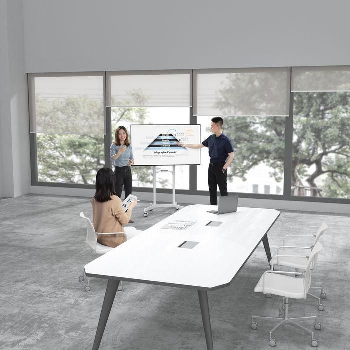 Vivolink VLFS3770 Soporte Móvil Rotativo Blanco para Pantallas 37-70" hasta 70kg, VESA 600x400, Giro 90 Grados 12